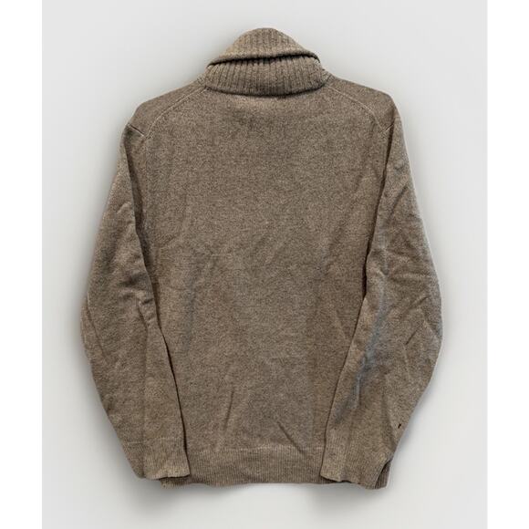 J Crew Sweater Mens L Beige 100% Lambs Wool Shawl Collar Preppy Office Casual - Picture 6 of 7